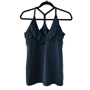 Lululemon Pure Balance Grey Ruched Tank Top Size 12